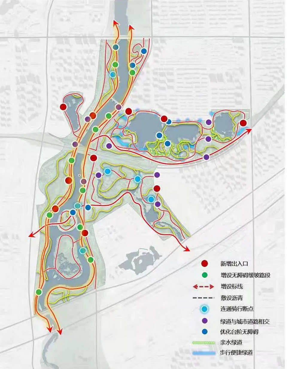 南溪湿地公园完善绿道系统工程示意图